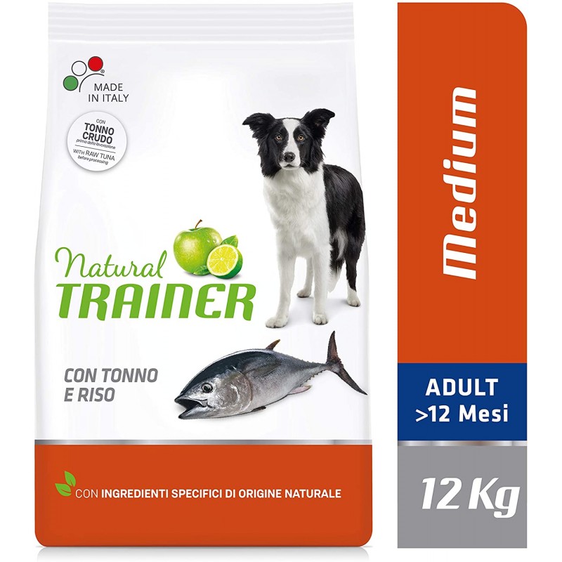 Natural TRAINER TONNO medium Crocchette per Cani Adulti KG12