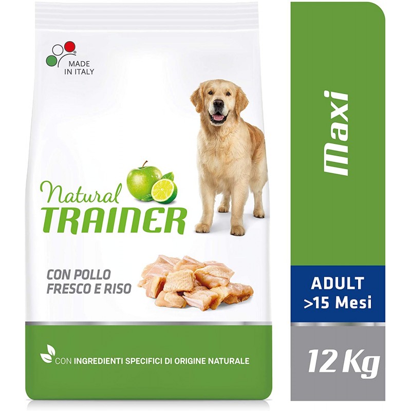 Natural TRAINER POLLO maxi Crocchette per Cani Adulti KG12